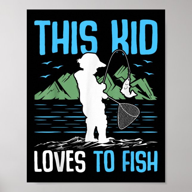 Poster Cet enfant adore pêcher I Pêche  (Devant)