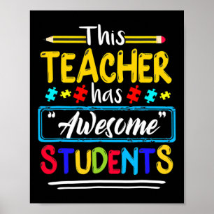 Poster Cet Enseignant A Des Étudiants Géniaux Puzzle Auti
