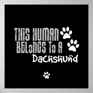 Poster Cet être humain appartient à un Dachshund