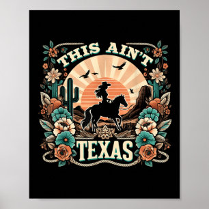 Poster Cet hôtel au Texas Western Cowgirl Desert Sunset A