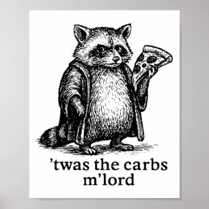 Poster C'Était Carbs Mlord Mème Cadeau Hommes Femmes Enfa