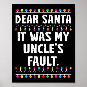 Poster C'était la faute de mon oncle de Noël amusant qui 
