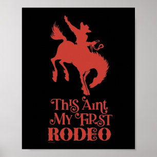Poster CETTE AINSI MON PREMIER RODÉO drôle de cowboy chev