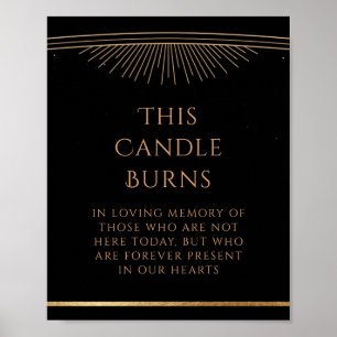 Poster Cette bougie brûle Black Gold Sun Moon Star Mariag