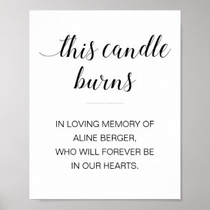 Poster Cette Bougie Brûle Dans Les Funérailles De Mémoire