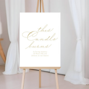 Poster Cette Bougie Brûle Élégante Calligraphie Or Signe