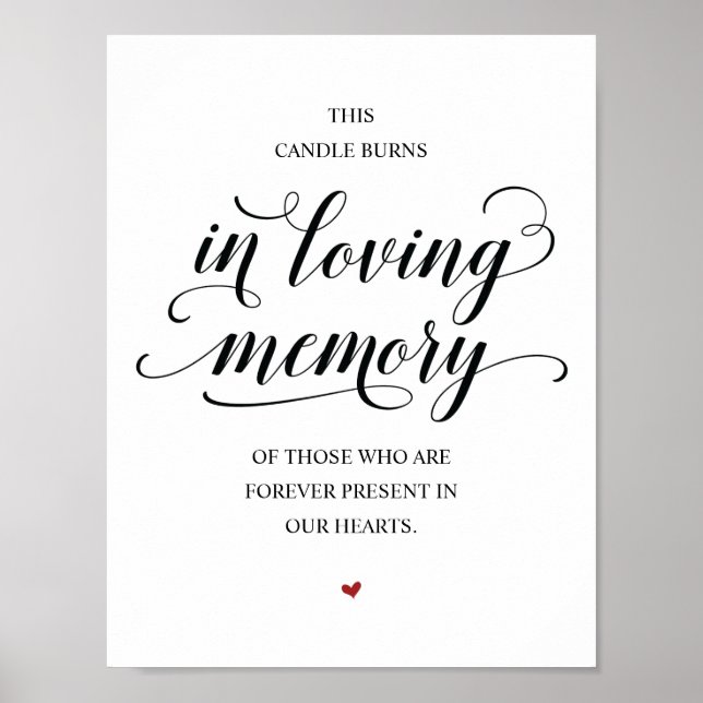 Poster Cette bougie brûle en souvenir aimant Panneau comm (Devant)