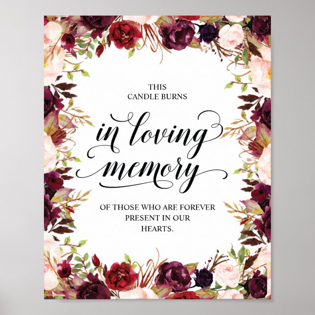 Poster Cette bougie brûle en souvenir Mémorial (Devant)