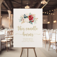 Cette bougie brûle enseigne Floral Or Classique