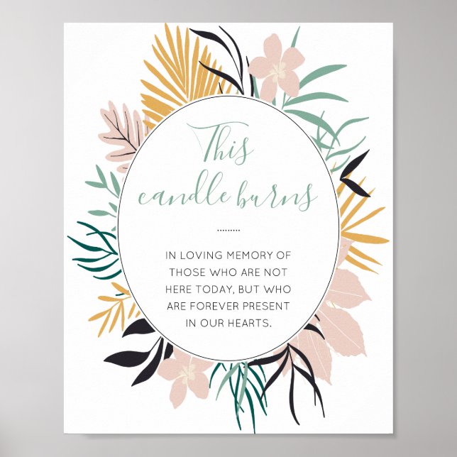 Poster Cette bougie brûle Panneau de mariage de souvenir  (Devant)
