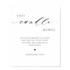 Cette bougie brûle, panneau de mariage en souvenir