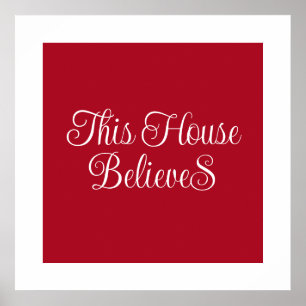Poster Cette Chambre Croit Typographie Script Rouge