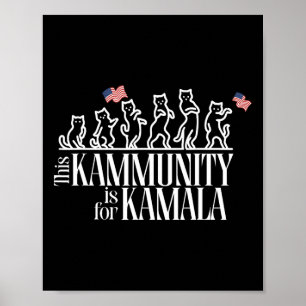 Poster Cette communauté est pour Kamala Patriotic Cats Am