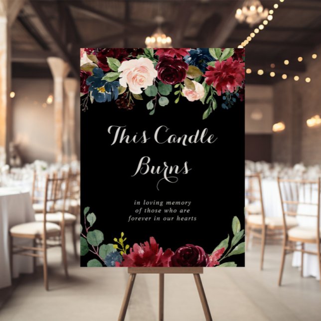 Poster Cette enseigne de bougie botanique noire rustique  (Créateur téléchargé)