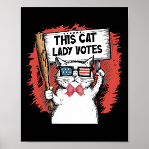 Poster Cette Femme Au Chat Vote Président Élection Vote C
