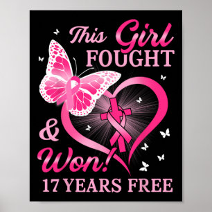 Poster Cette Fille A Combattu Et A Gagné Le Cancer Du Sei