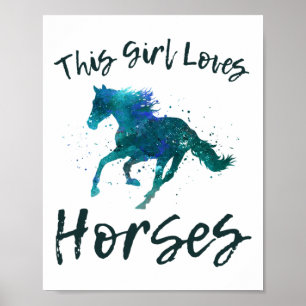 Poster Cette Fille Aime Les Chevaux Équitation cavalier E