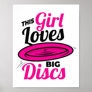 Poster Cette fille aime les grands disques T-shirt frisbe