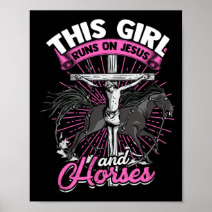Poster Cette Fille Coule Sur Jésus Et Chevaux - Horseback