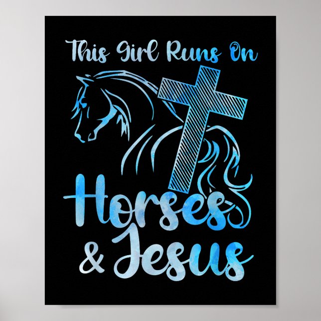 Poster Cette fille court sur les chevaux Jésus Equestre c (Devant)