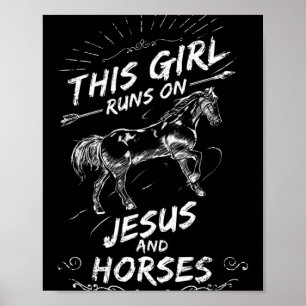 Poster Cette Fille Passe Sur Jésus Et Les Chevaux