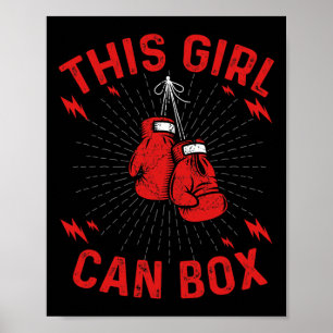 Poster Cette fille peut boxer, conception vintage de boxe