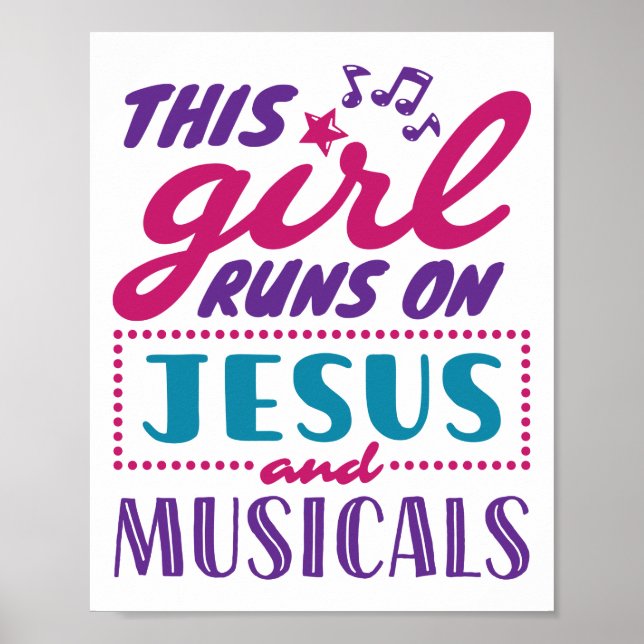 Poster Cette fille tourne sur Jésus et les comédies music (Devant)