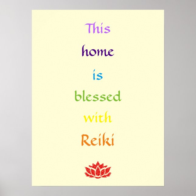 Poster Cette maison est bénie de Reiki (Devant)
