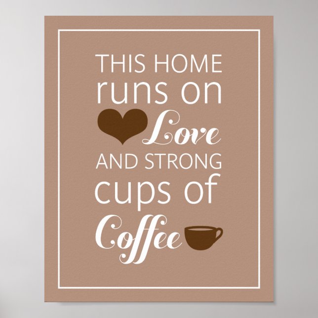 Poster Cette maison tourne sur l'amour et de fortes tasse (Devant)