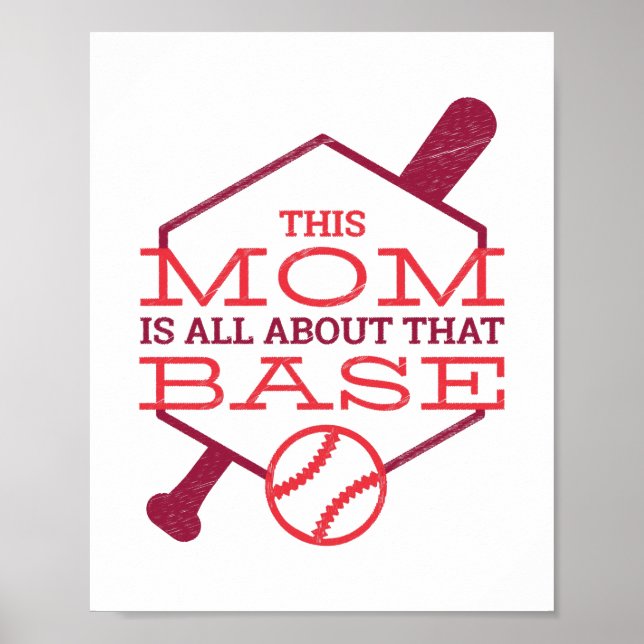 Poster Cette MME parle de la mère de baseball de base-bal (Devant)