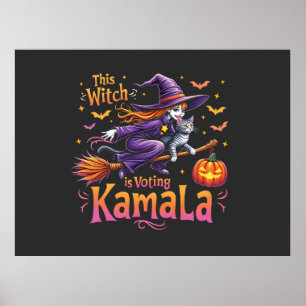 Poster Cette sorcière vote Kamala Cat Lady Harris