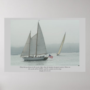 Poster Ceux qui descendent à la mer en bateaux... Écritur