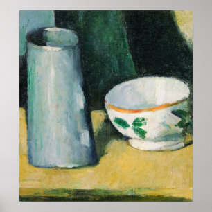 Poster Cézanne - Bol et pot à lait