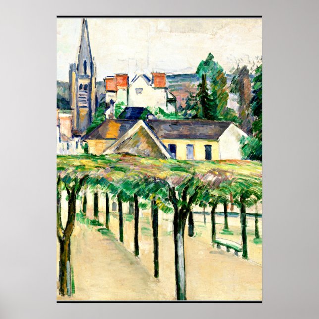 Poster Cezanne - Carré de village, art (Devant)