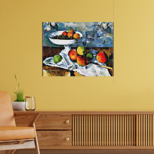 Poster Cezanne - Compotier, verre et pomme