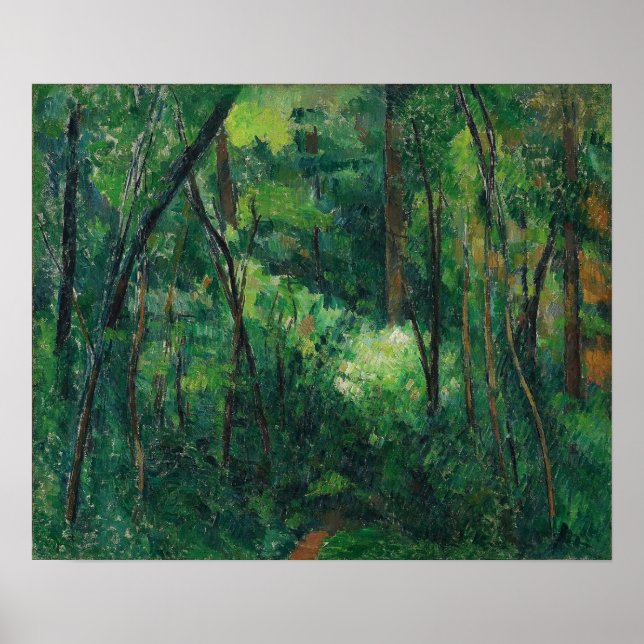 Poster Cézanne - Intérieur d'une forêt (Devant)