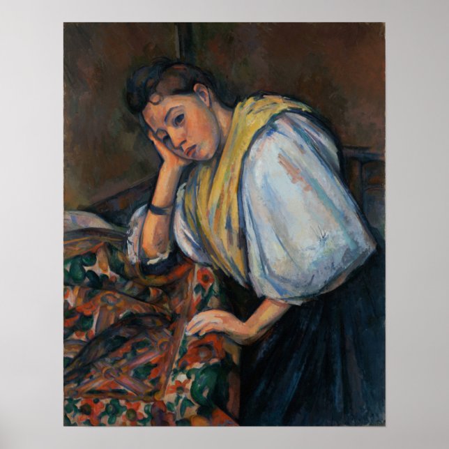 Poster Cézanne - Jeune Italienne À Une Table (Devant)