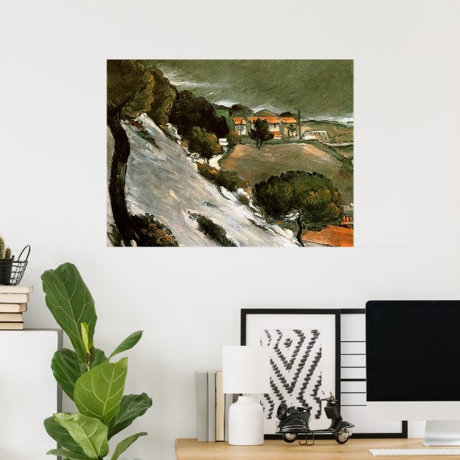 Poster Cezanne - L'Estaque Fondre La Neige (Bureau à domicile)