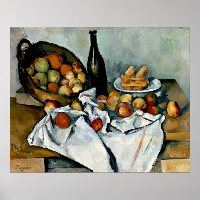 Poster Cezanne - Panier de pommes (Devant)