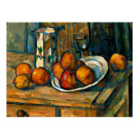 Cezanne - Vie morte avec Jug de Lait et Fruit