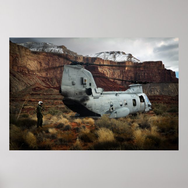 Poster CH-46E Sea Knight Helicopter (Devant)