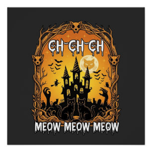 Poster Ch Meow Château Hanté Halloween_1