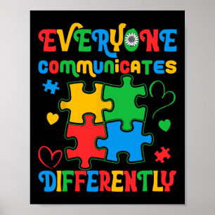 Poster Chacun communique une Sensibilisation sur l'autism