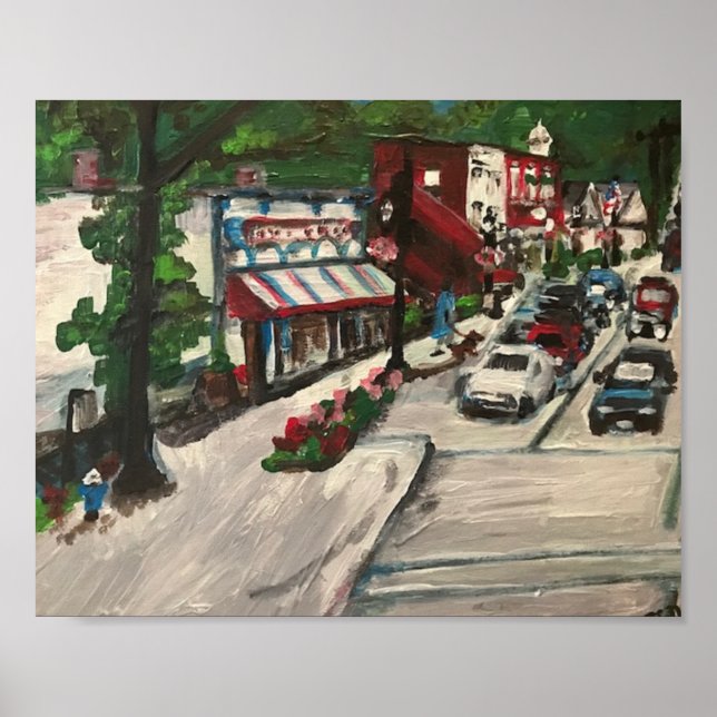 Poster "Chagrin Falls" Ohio Peinture de Willowcatdesigns (Devant)