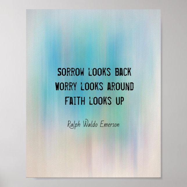 Poster chagrin regarde la citation inspirante d'Emerson (Devant)