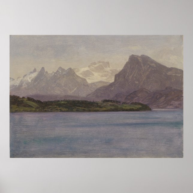 Poster Chaîne côtière de l'Alaska par Albert Bierstadt, 1 (Devant)