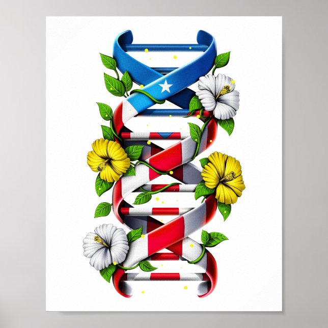 Poster Chaîne d'ADN de Porto Rico Boricua (Devant)