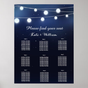 Poster Chaîne de lumière marine Plan d'assise