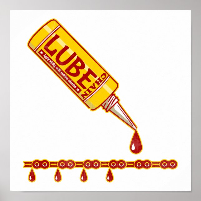 Poster Chaîne de vélo lube Cycle Mécanique (Devant)