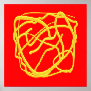 Poster Chaîne et corde Hope Art design Graphique rouge